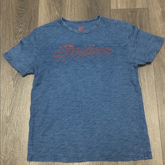 Blue Indian Motorcycle T-Shirt - Picture 1 of 4